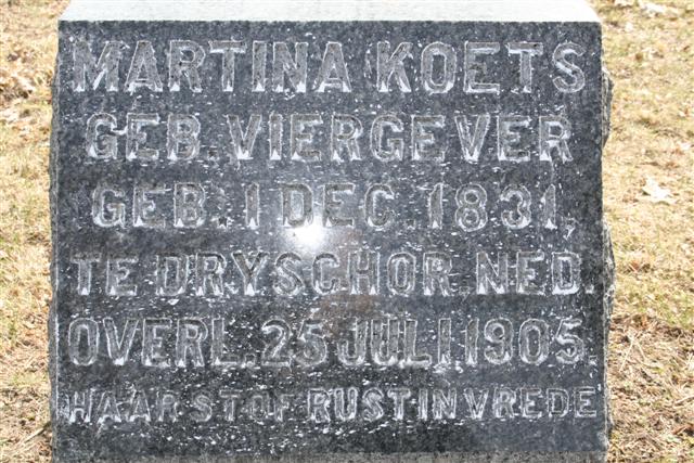 Martina Viergever-Koets 1831-1905 wife of Johannis Koets